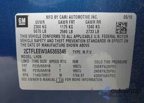 2010 GMC Terrain Sle-2 из США, поврежденный, VIN 2CTFLEEW3A6369346
